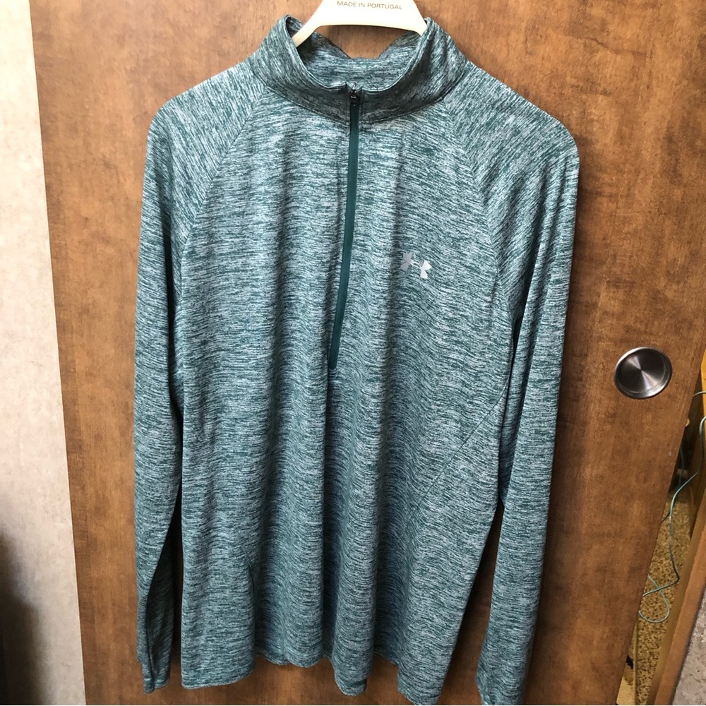 EUC Under Amour Heat Gear Quarter Zip Lg Sleeve High Loose Unisex Performance A
